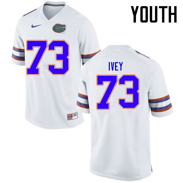NCAA Florida Gators Martez Ivey Youth #73 Nike White Stitched Authentic College Football Jersey SYM4764HB